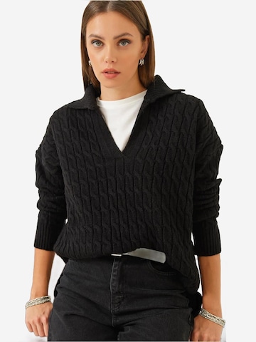 Bianco Lucci Pullover in Schwarz: Vorderseite