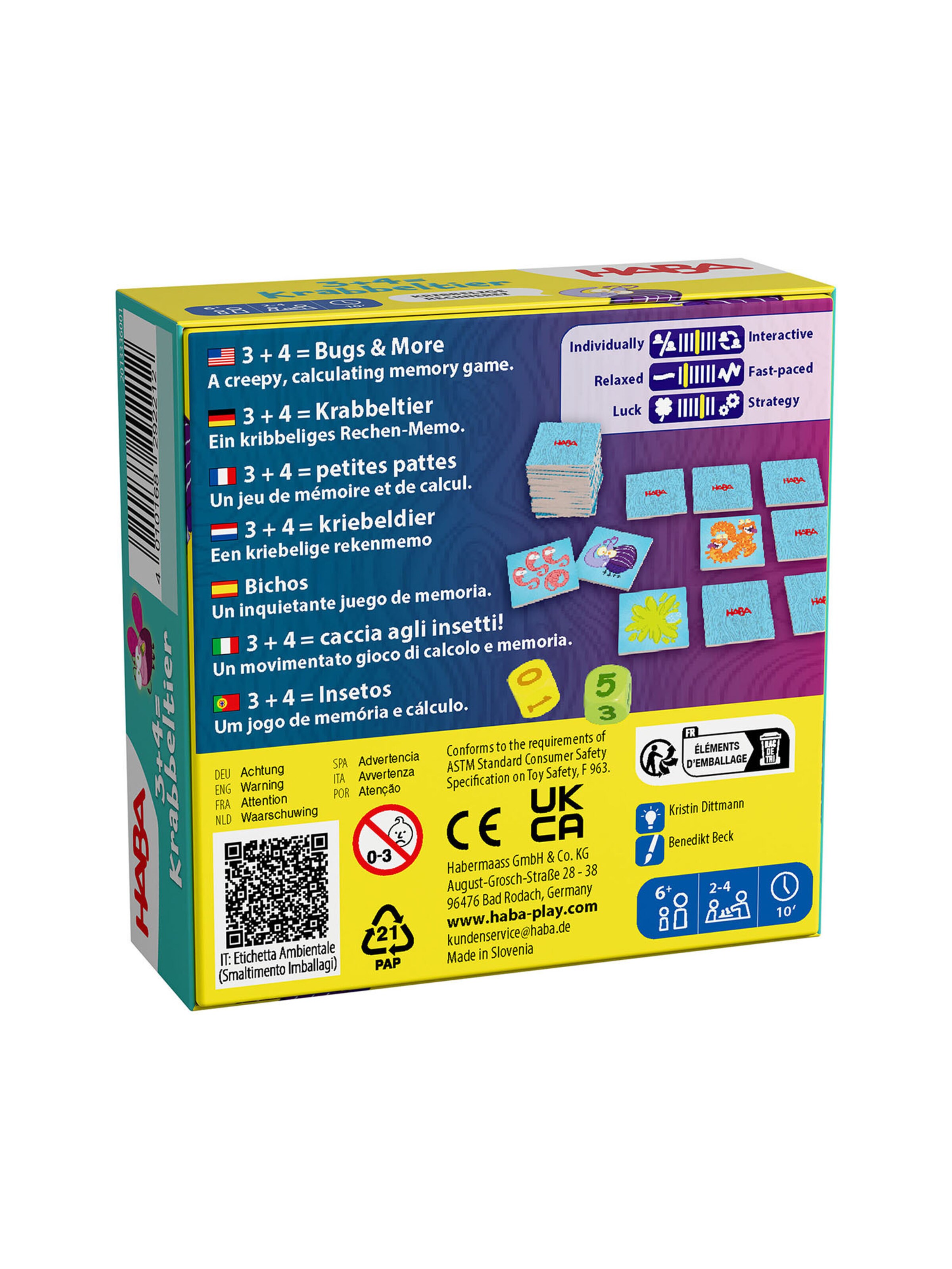 HABA Spel ' Spielerisches Lernen von Buchstaben & Rechnen ' in Gemengde kleuren