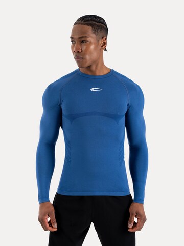 T-Shirt Smilodox en bleu : devant