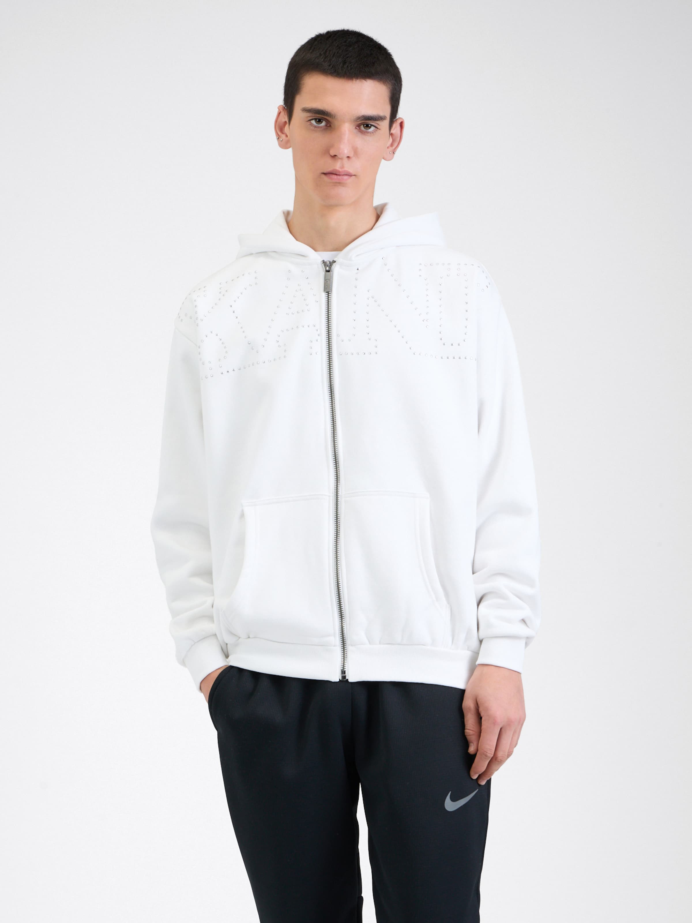 KARL KANI◆カールカナイ Patch Os Zip Hoodie [white] Vintage Y2K Karl Kani Embroidered Zip up Hoodie / Streetwear