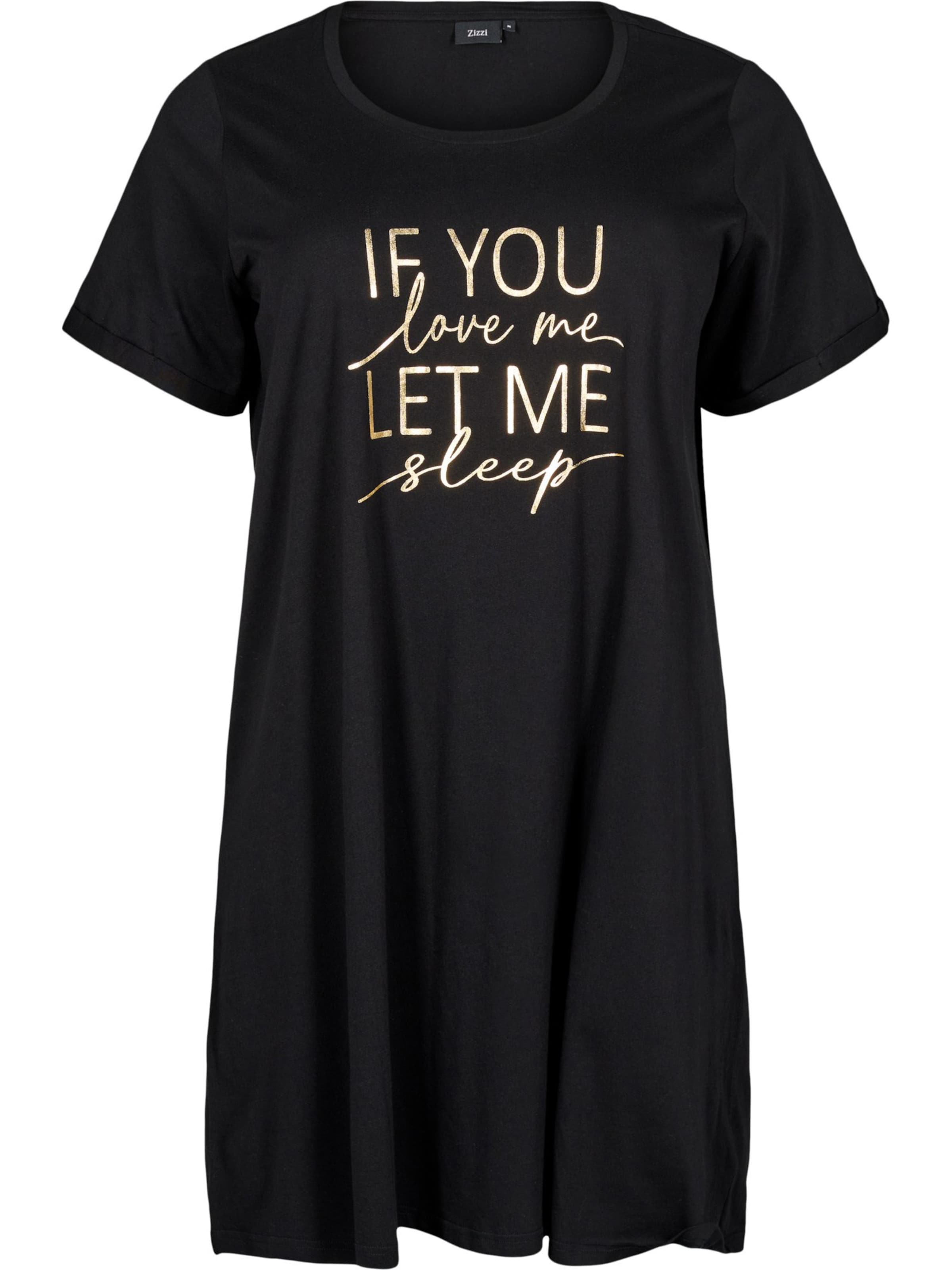 Chemise de nuit 'Mally' Zizzi en noir : devant