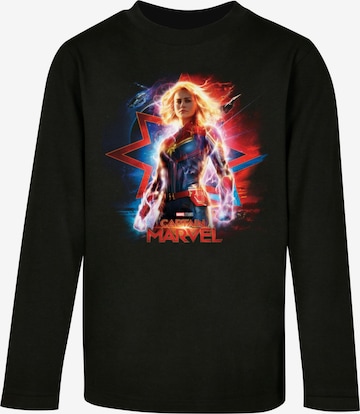 ABSOLUTE CULT Shirt 'Captain Marvel - Poster' in Zwart: voorkant
