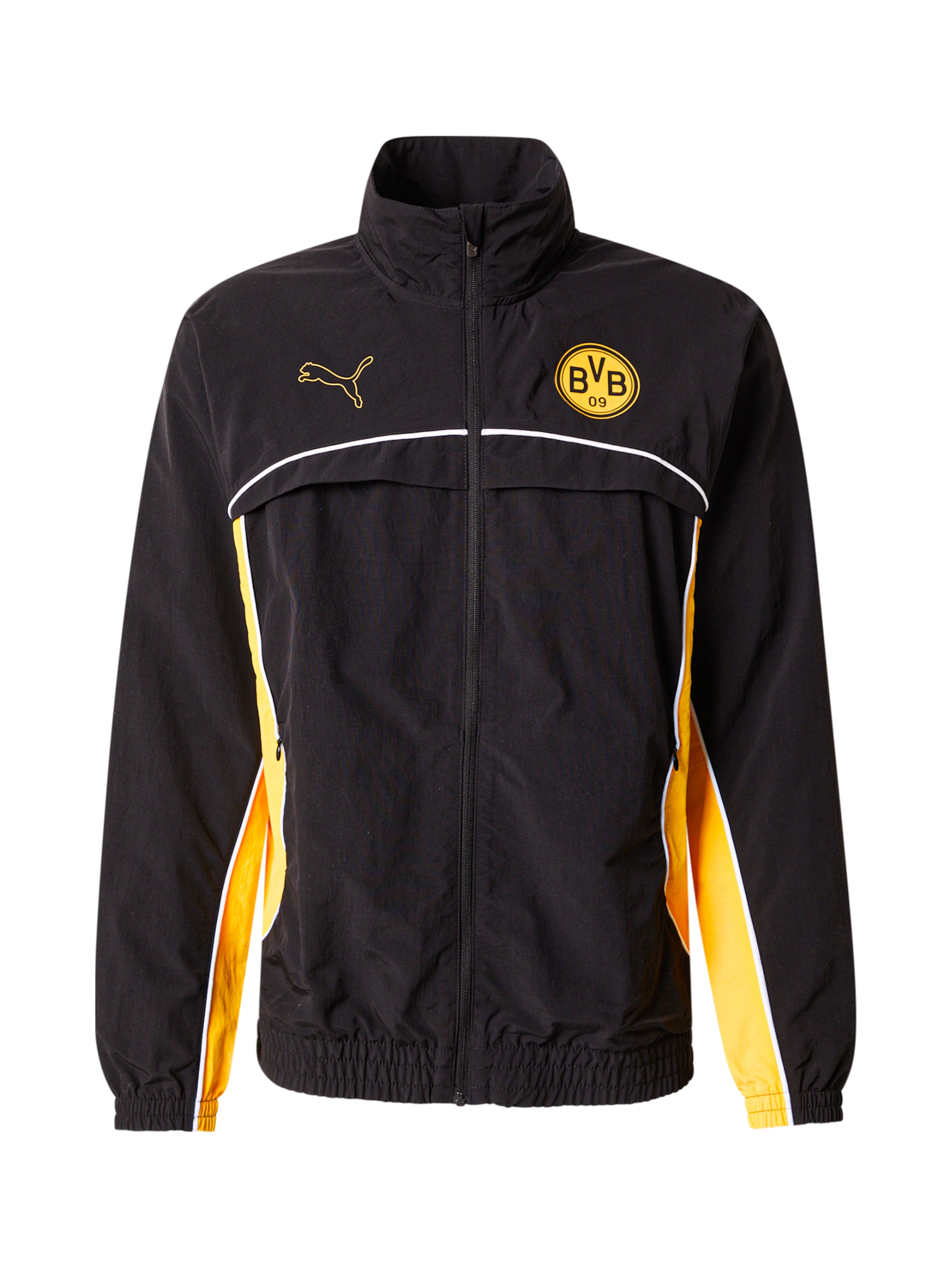 PUMA Αθλητικό μπουφάν 'BVB FtblStatement Cellerat' σε μαύρο: μπροστά