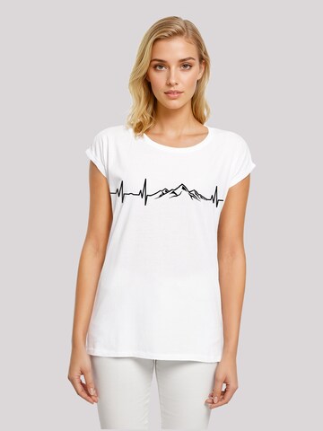 F4NT4STIC Shirt 'Mountain Heartbeat' in White: front