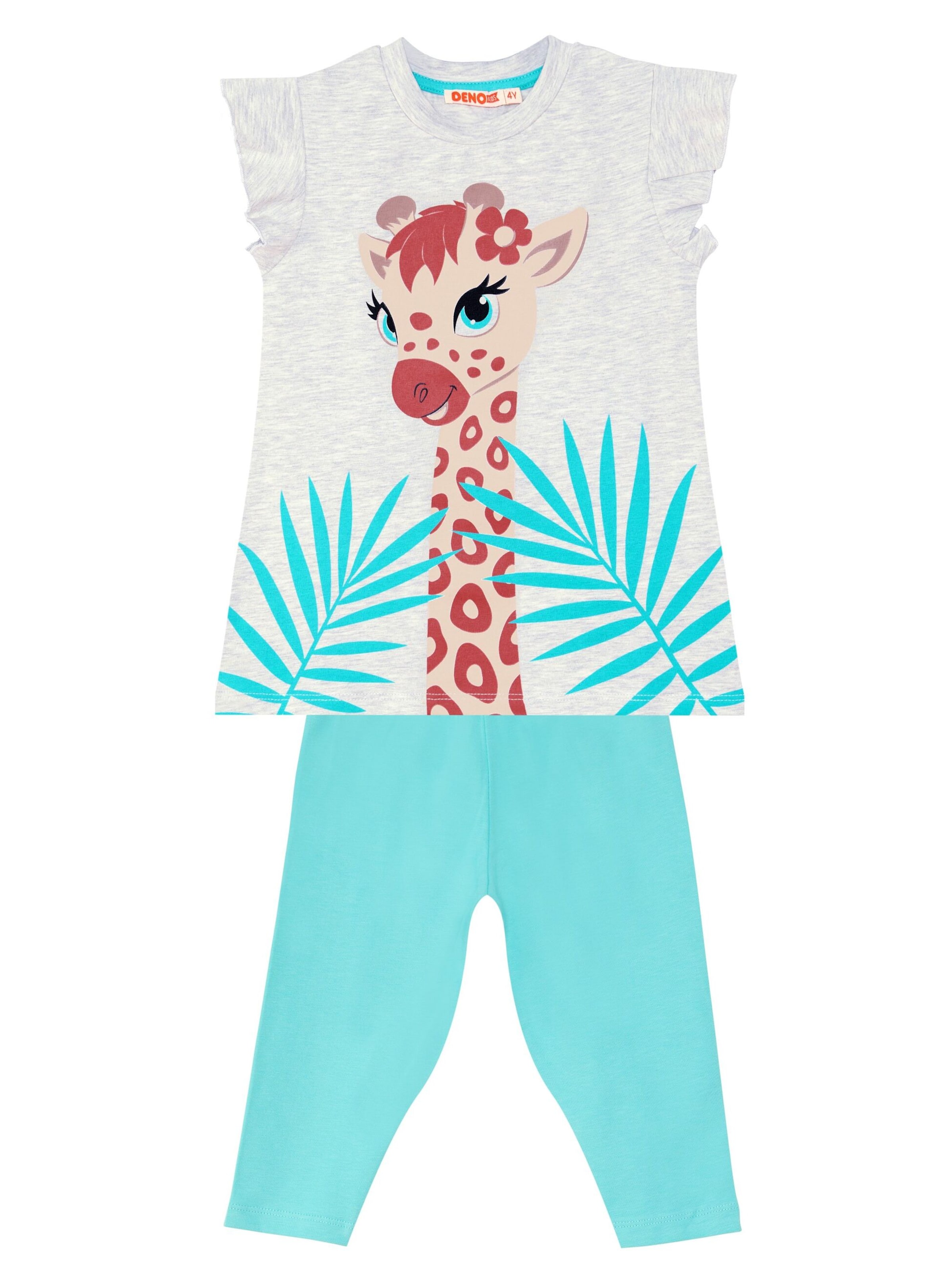 Set 'G'affe' di Denokids in blu: frontale