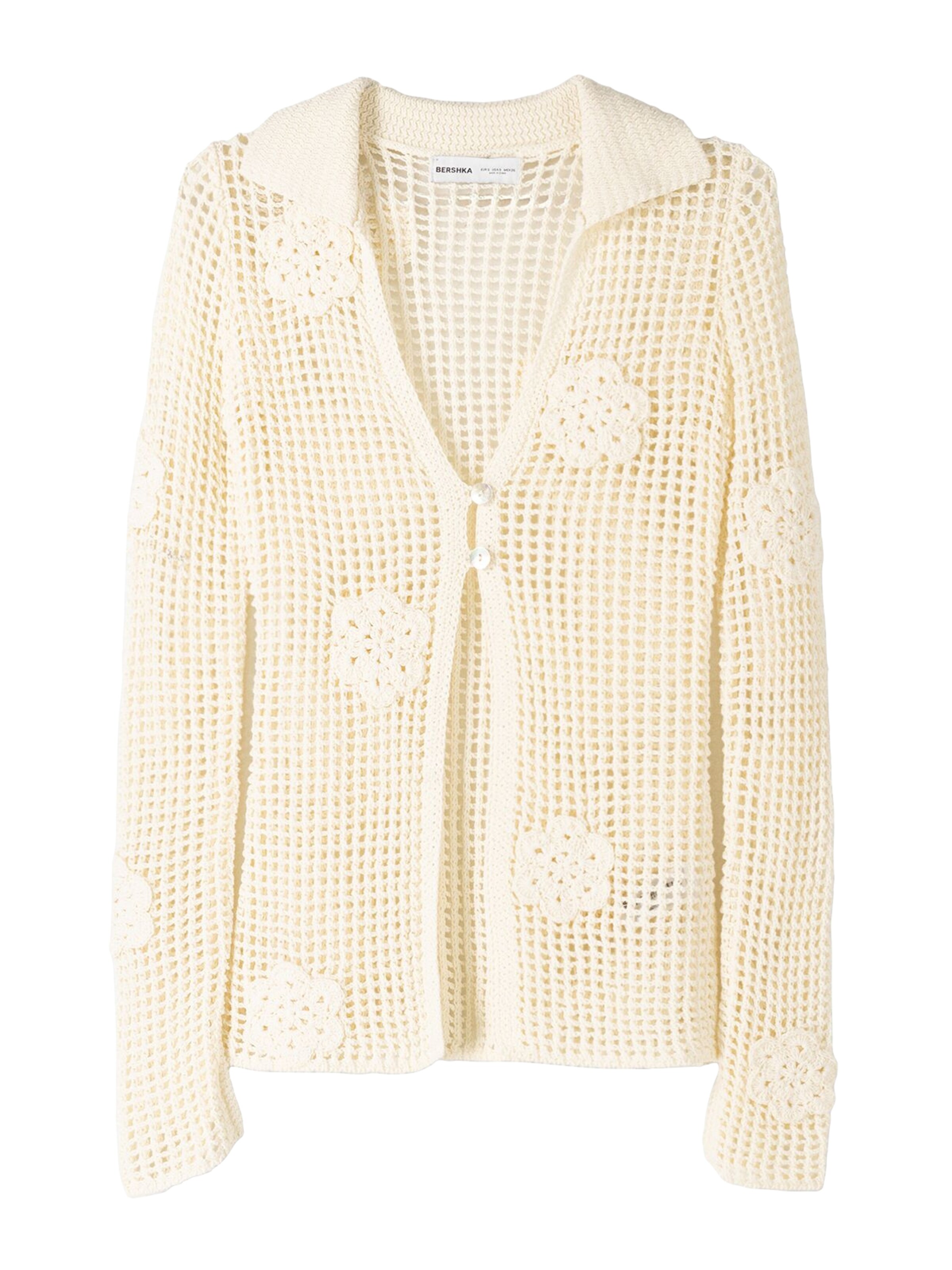 Bershka Knit cardigan in Beige: front