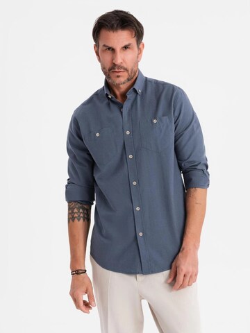 Ombre Overhemd in Blauw: voorkant