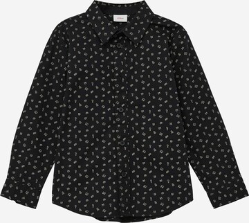 s.Oliver Regular fit Button Up Shirt in Black: front