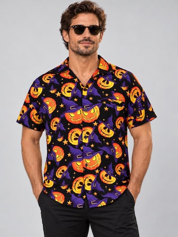 Maglietta 'Halloween Pumpkin Hat' di King Kameha in lilla