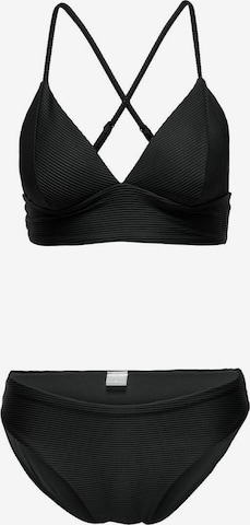 ONLY Triangle Bikini in Black: front
