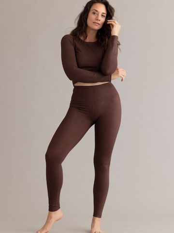 Hey Honey Skinny Leggings 'Always Dressed' in Brown: front