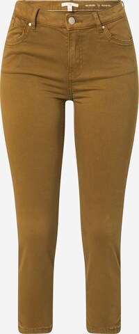 ESPRIT Skinny Broek in Groen: voorkant