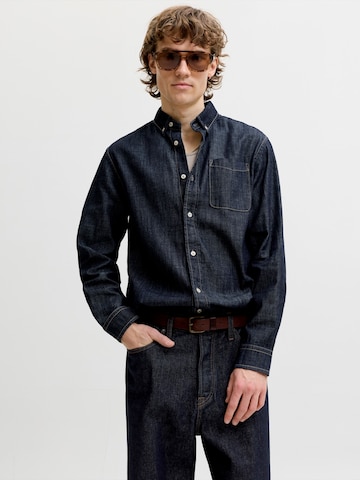 JACK & JONES Regular Fit Hemd 'JJEBROOK' in Blau: Vorderseite
