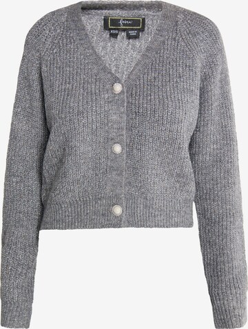 faina Knit Cardigan in Grey: front