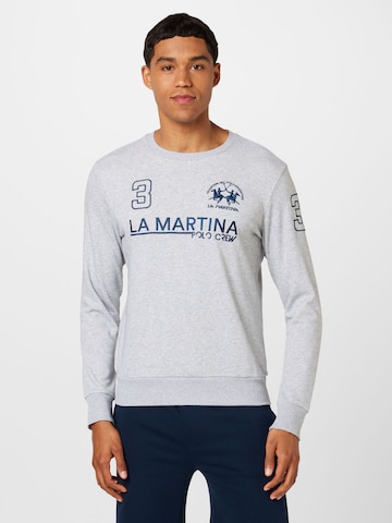 La Martina - Sudadera en gris: frente