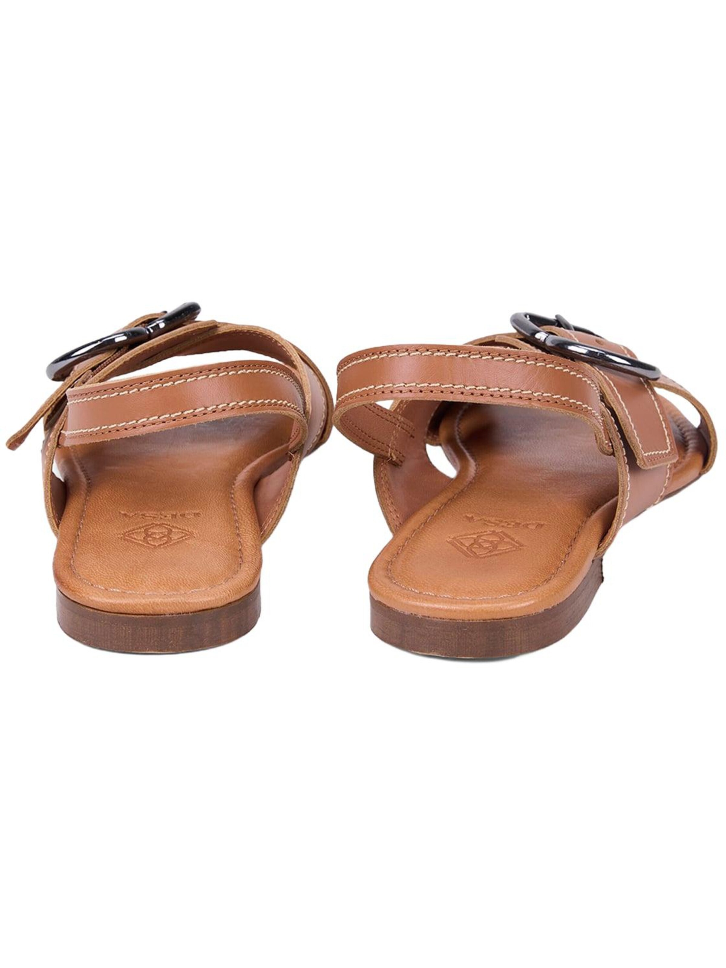 Desa Sandals 'Sandalen mit gekreuzten Riemen' in Brown