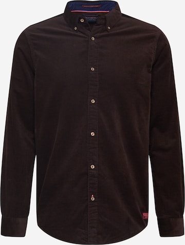 SCOTCH & SODA Regular fit Overhemd in Bruin: voorkant