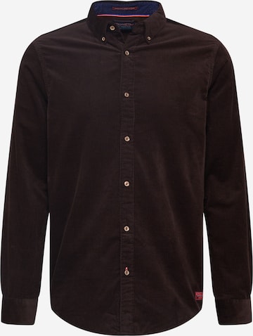 SCOTCH & SODA Regular fit Button Up Shirt in Brown: front