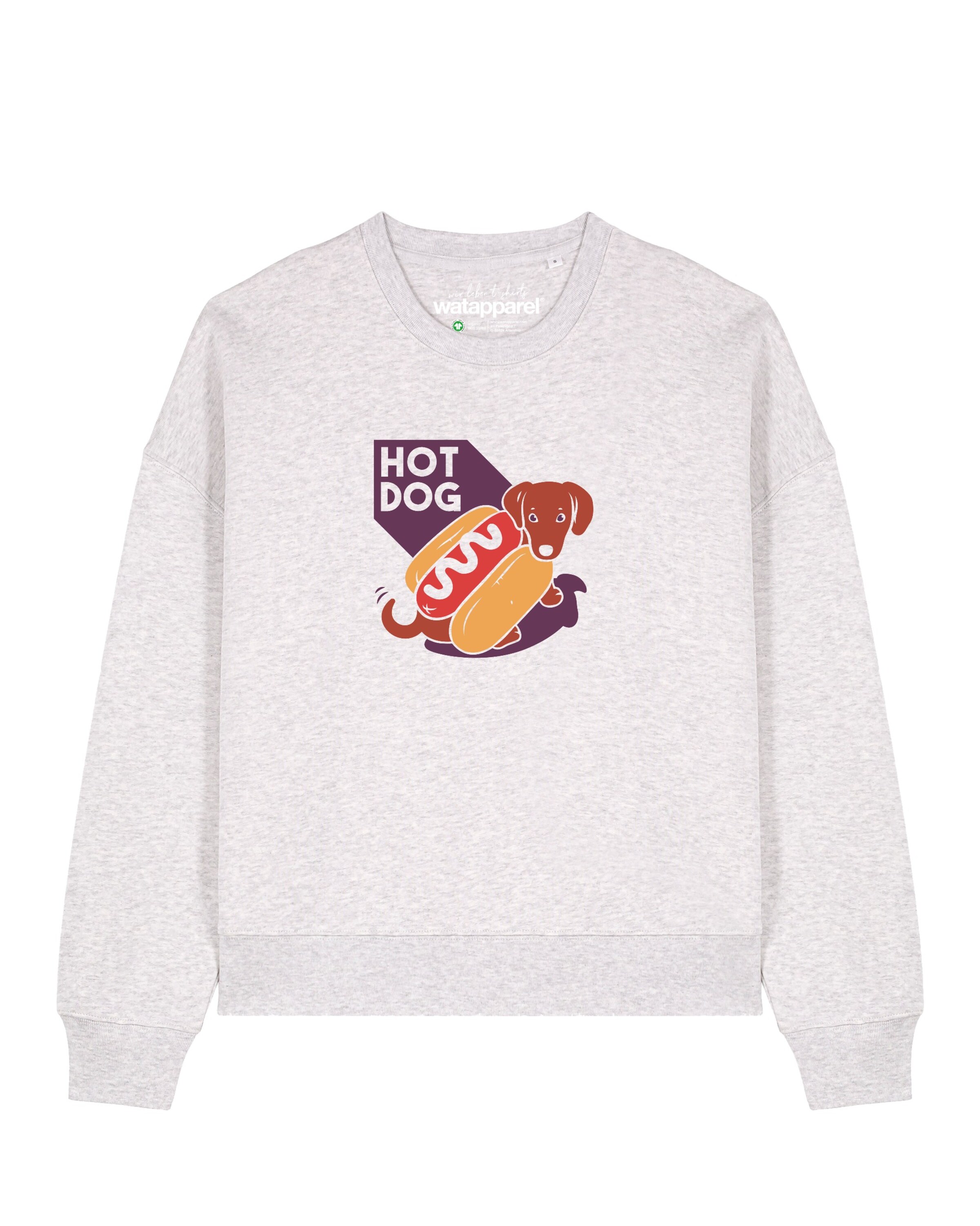 Watapparel Sweatshirt 'Hot Dog' in Grau: Vorderseite
