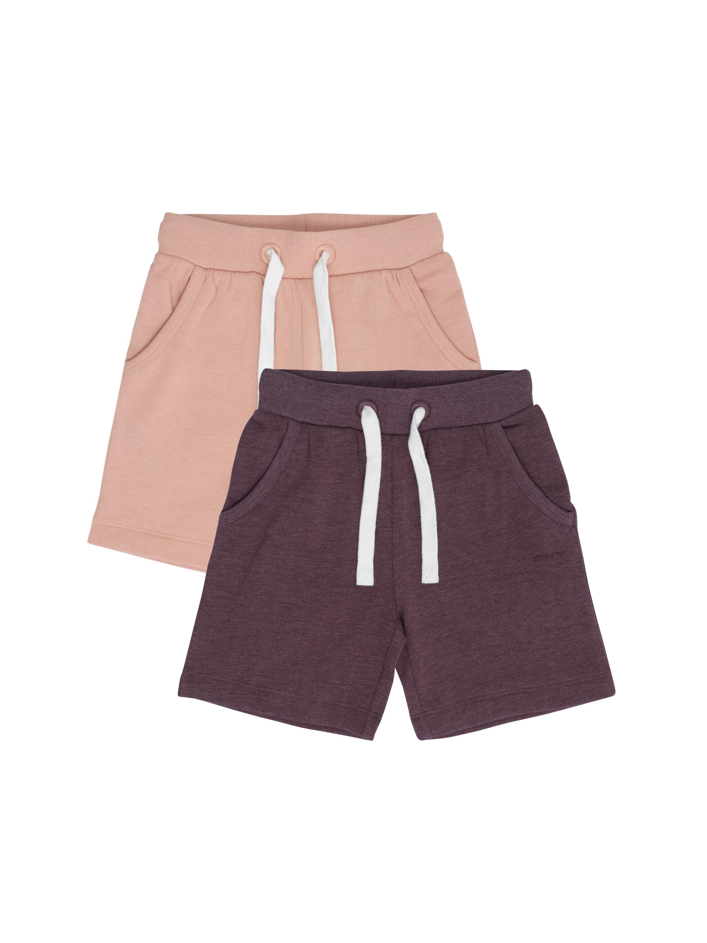 MINYMO Sweatshorts ' MIGirls 2 PACK ' in altrosa / rotviolett, Produktansicht