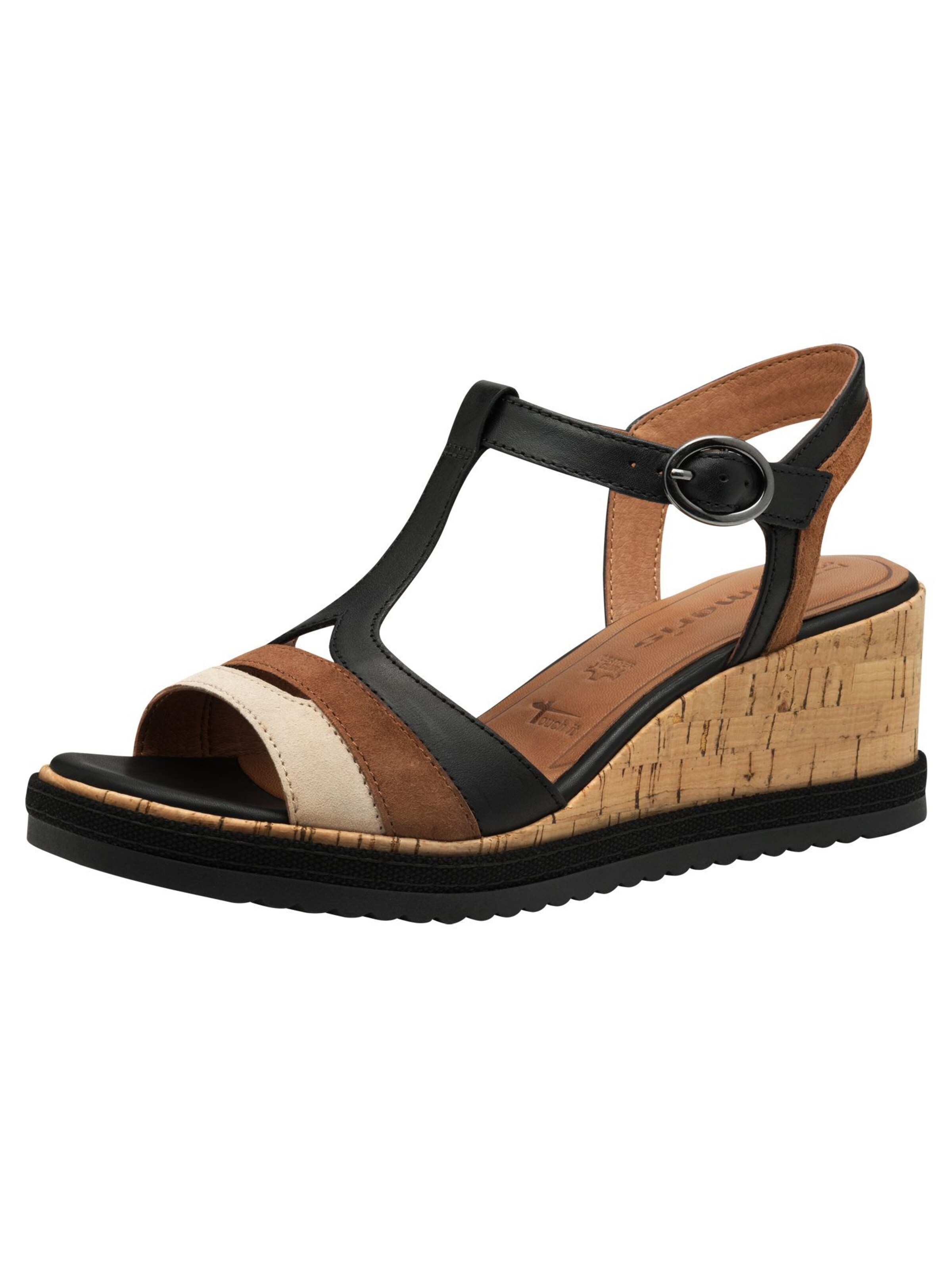 Sandales Tamaris en noir : devant