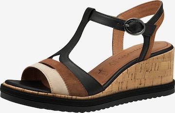 Sandales Tamaris en noir : devant