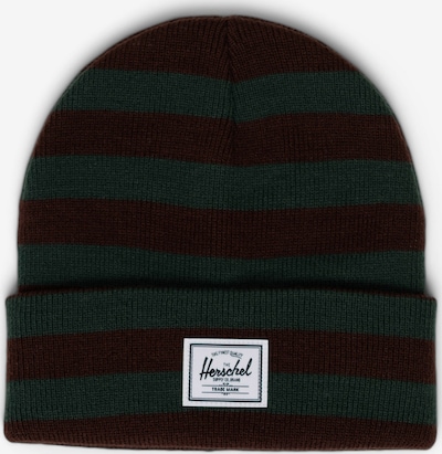 Herschel Beanie 'Elmer' in Dark brown / Dark green / White, Item view