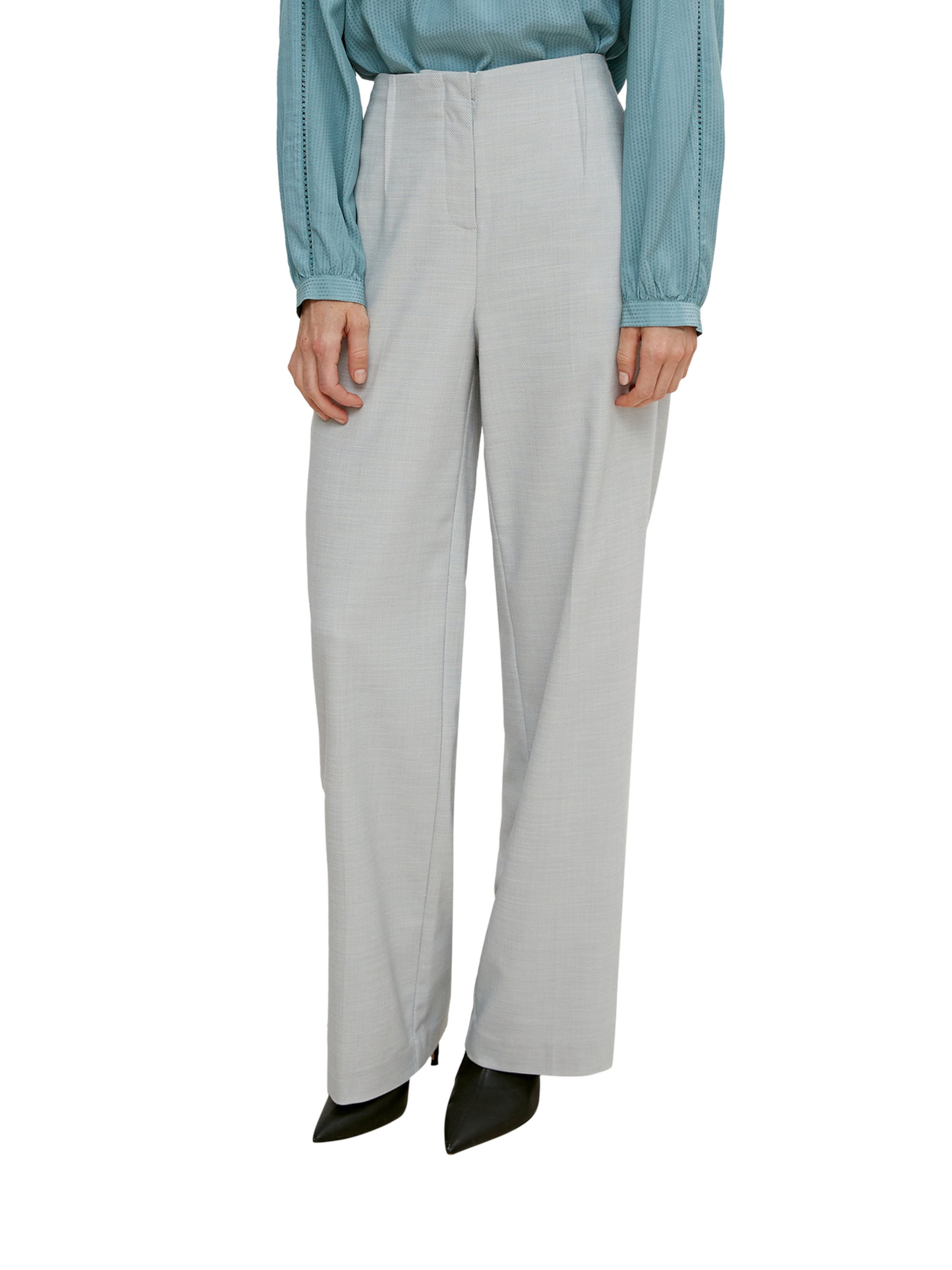 Regular Pantalon à pince COMMA en gris : devant