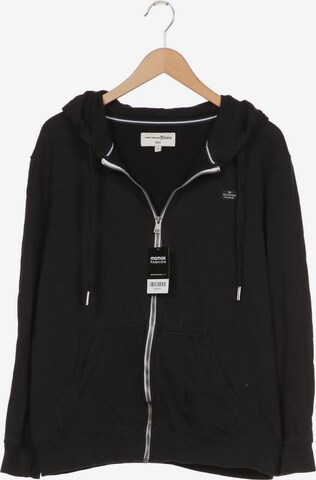 TOM TAILOR DENIM Sweatshirt & Zip-Up Hoodie in XL in Black: front