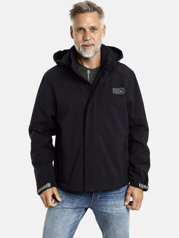 Jan Vanderstorm Softshelljacke 'Menne' in Schwarz: Vorderseite