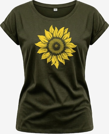 MAKAYA Shirt 'Sonnenblume' in Green: front