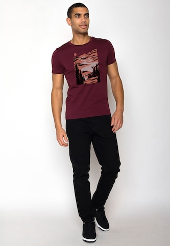 GREENBOMB Shirt 'Nature Lakeside' in Rood