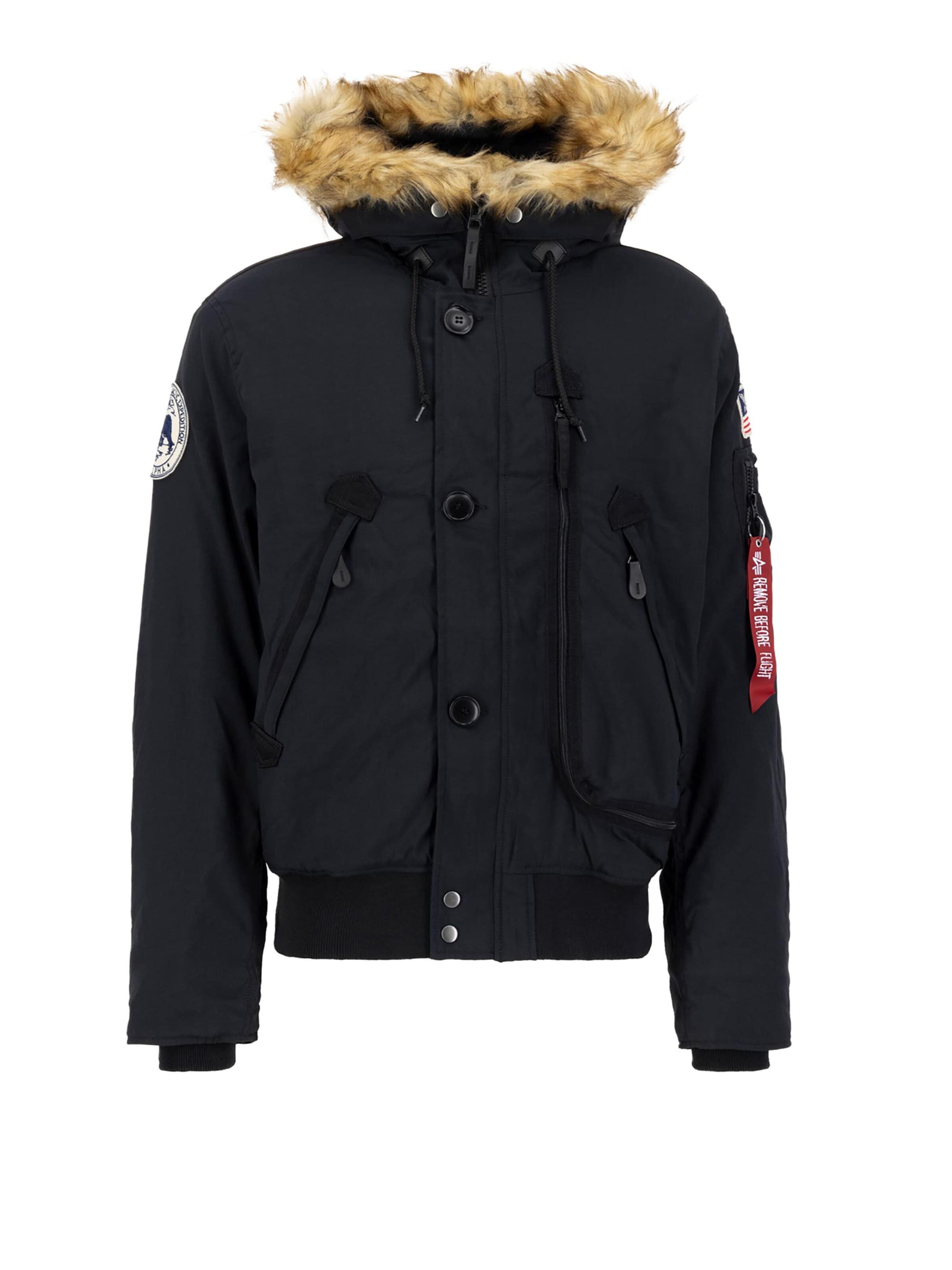 ALPHA INDUSTRIES Winter Jacket 'Polar SV' in Black: front