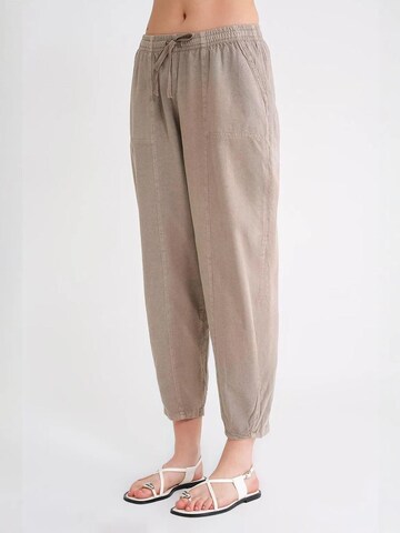 MixRay - Folgado Calças em bege