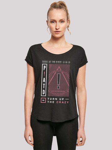 F4NT4STIC Shirt 'Panic At The Disco Turn Up The Crazy' in Zwart: voorkant