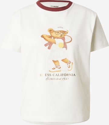 GUESS - Camisa 'TENNIS LADY BEAR' em bege: frente