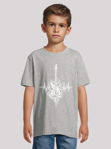 F4NT4STIC Shirt 'Gitarre Heartbeat' in Grijs: voorkant