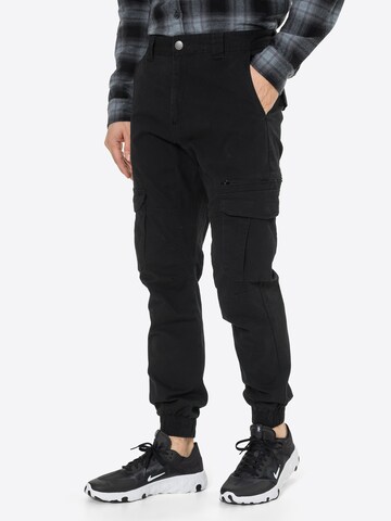 Cotton On Tapered Cargo Pants in Black: front