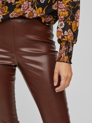 VILA Skinny Leggings 'Katy' in Brown