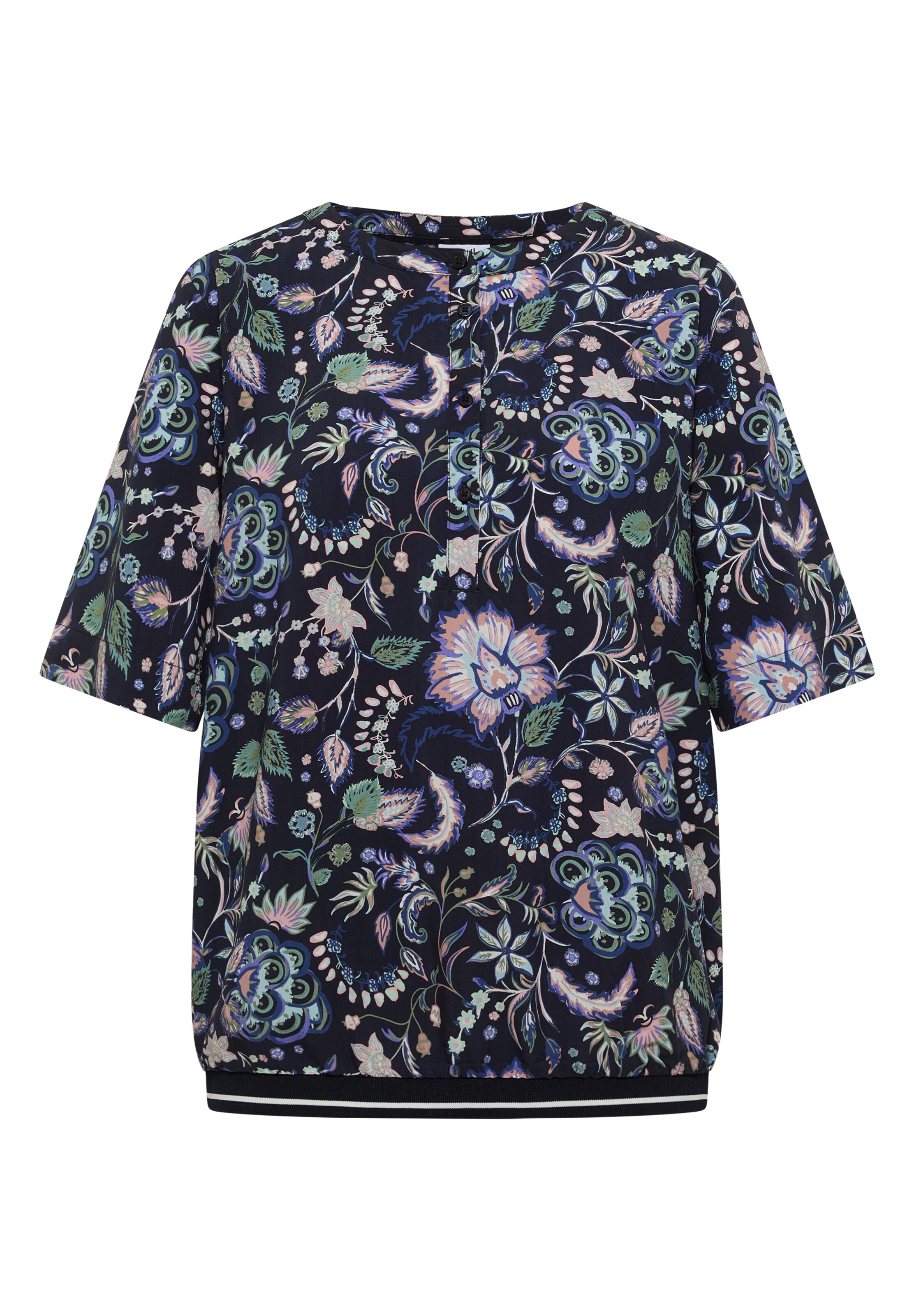 CECIL Bluse in XXXL in dunkelblau / mint / rosa, Produktansicht