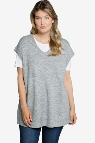 Pull-over Ulla Popken en gris : devant