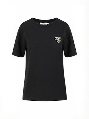 Coster Copenhagen Top ' Beaded ' in Zwart: voorkant