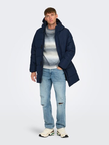 Only & Sons Prehoden plašč 'ONSCarl' | modra barva