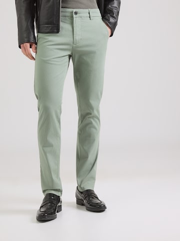 Lindbergh Slimfit Chinohousut 'Superflex' värissä vihreä: etupuoli