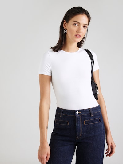 WEEKDAY T-shirt en blanc, Vue avec produit
