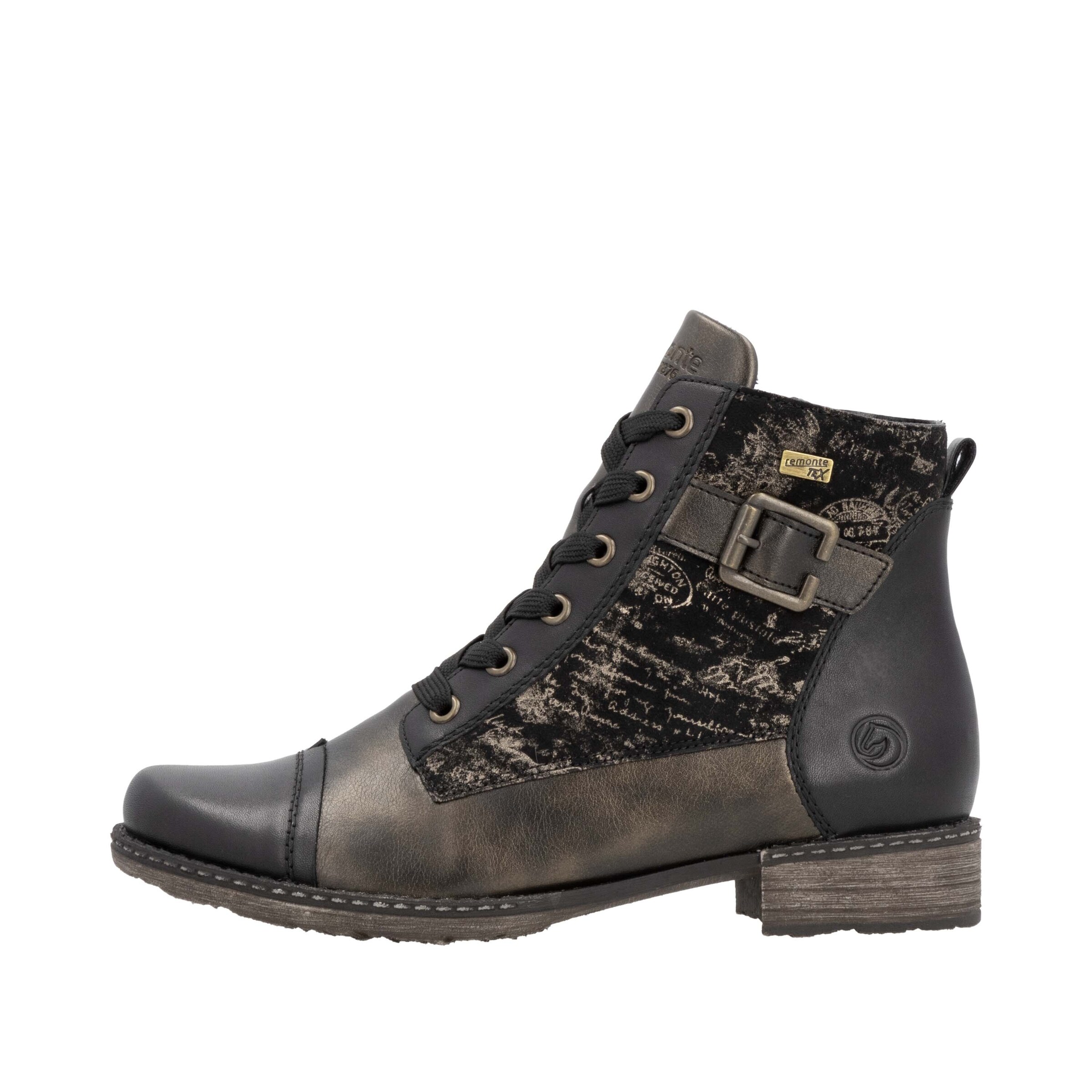 REMONTE Schnürstiefelette in Schwarz