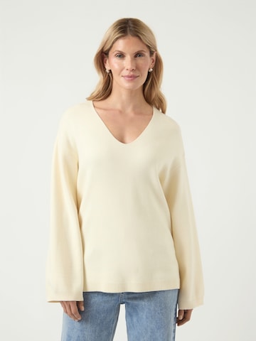 YAS Trui 'YASELMA' in Beige: voorkant