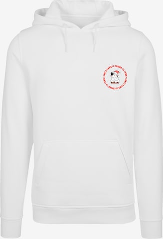F4NT4STIC Sweatshirt 'Sansta Paws Christmas Cat Breast' in Wit: voorkant