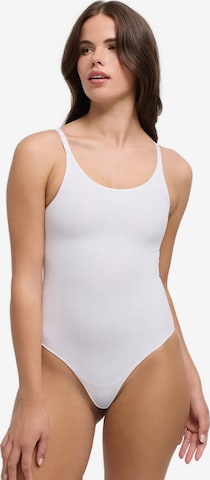 cfab - Body moldeador 'Jacquard Shapewear with String' en blanco: frente