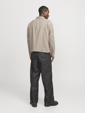 JACK & JONES Comfort fit Button Up Shirt in Beige